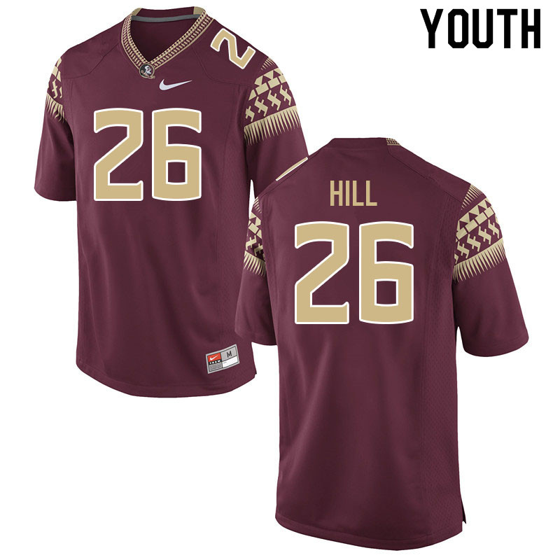 Youth #26 Bryson Hill Florida State Seminoles College Football Jerseys Sale-Garnet - Click Image to Close